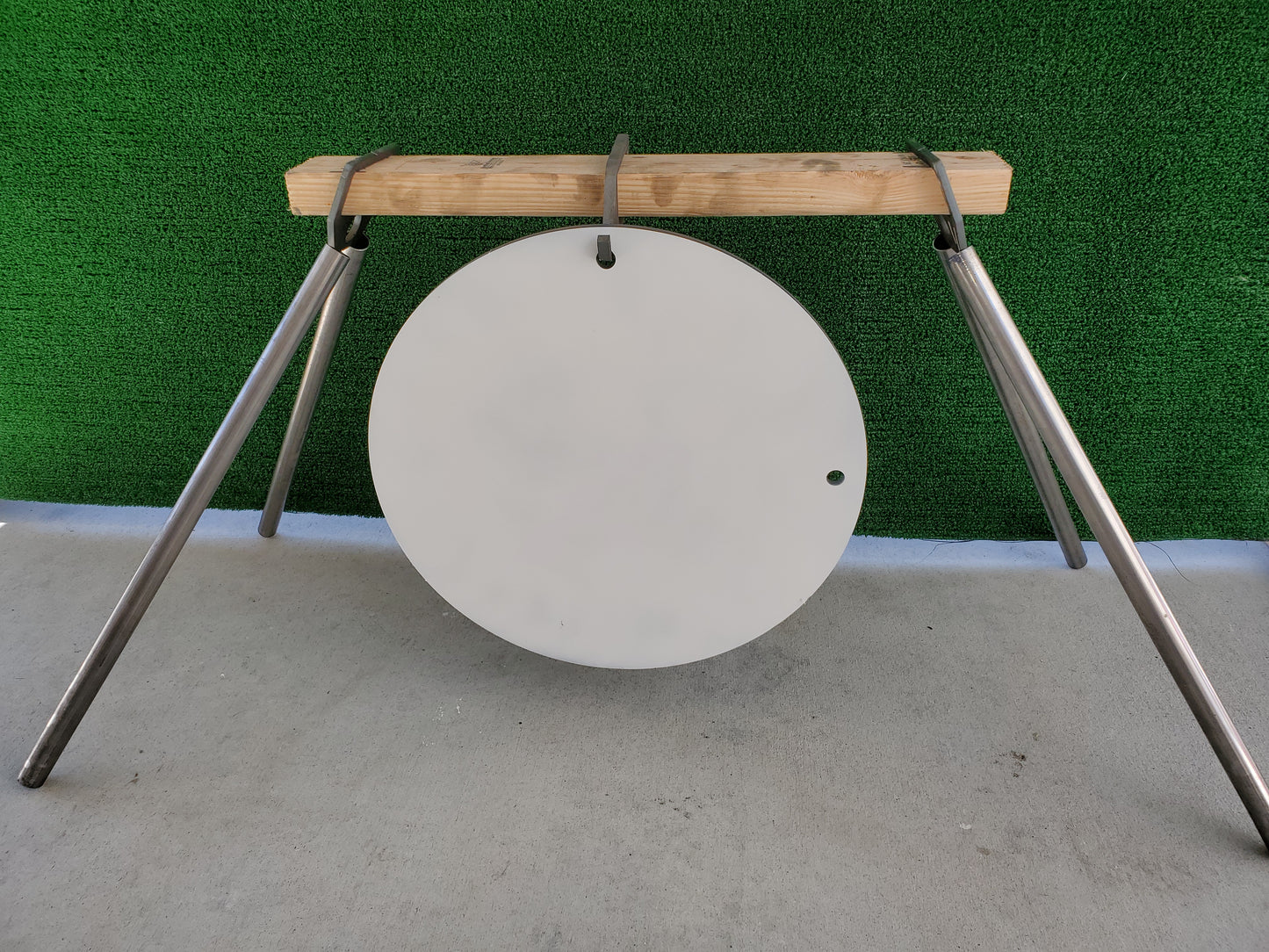 18"x3/8 Round Gong w/2x4 pipe stand complete